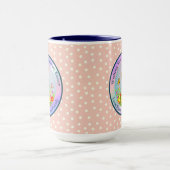 Niedlich Osterhase und glückliche Frühlingsblumen  Tasse (Zentrum)