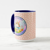 Niedlich Osterhase und glückliche Frühlingsblumen  Tasse (Vorderseite Links)