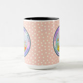 Niedlich Osterhase und glückliche Frühlingsblumen  Tasse (Zentrum)