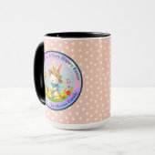 Niedlich Osterhase und glückliche Frühlingsblumen  Tasse (Vorderseite Links)