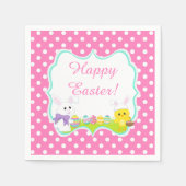 Niedlich Osterhase und Kick Ostereier Jagd Serviette (Vorderseite)