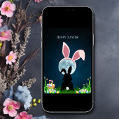 Niedlich Osterhase und Vollmond Ostern Karte