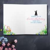 Niedlich Osterhase und Vollmond Ostern Karte