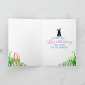 Niedlich Osterhase und Vollmond zum Geburtstag Karte (Innenseite)