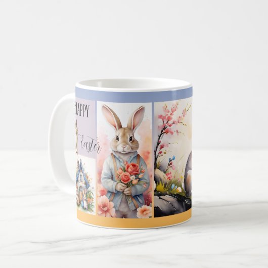 Niedlich Osterhase Wasserfarbe oder Foto Kaffeetasse (Vorderseite Links)