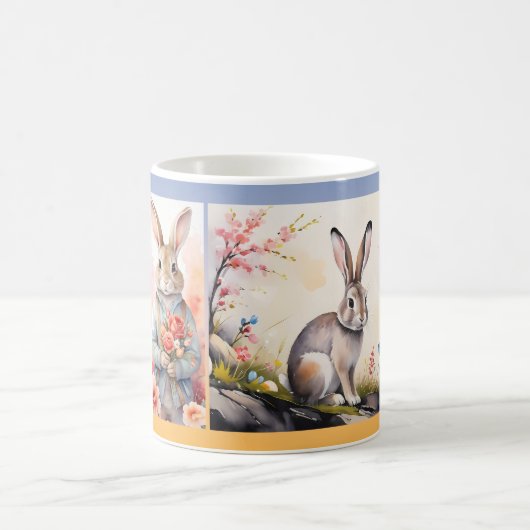 Niedlich Osterhase Wasserfarbe oder Foto Kaffeetasse (Mittel)