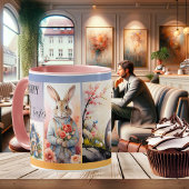 Niedlich Osterhase Wasserfarbe oder Foto Kaffeetasse