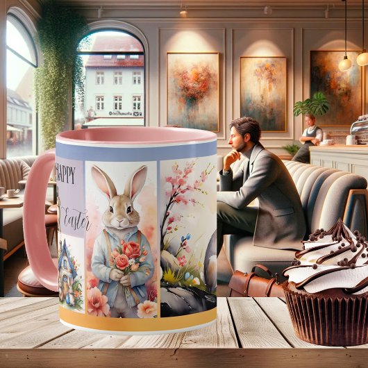 Niedlich Osterhase Wasserfarbe oder Foto Kaffeetasse
