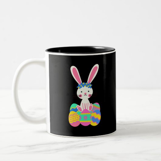 Niedlich Osterhase Zweifarbige Tasse (Links)