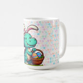 Niedlich, Osterhasen-Dinosaurier Kaffeetasse (VorderseiteRechts)