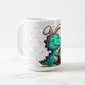 Niedlich, Osterhasen-Dinosaurier Kaffeetasse (Vorderseite Links)