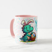 Niedlich, Osterhasen-Dinosaurier Tasse (Vorderseite Links)