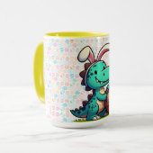 Niedlich, Osterhasen-Dinosaurier Tasse (Vorderseite Links)