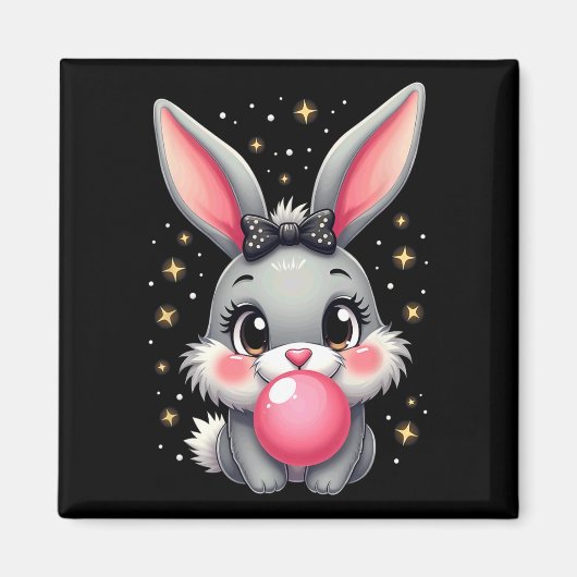 Niedlich Osterhasen-Kaninchen-Bubum Magnet (Vorne)