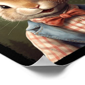 Niedlich Osterhasen Krawatte Rabbit Happy Osterjun Poster (Ecke)