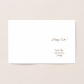 Niedlich Osterhasen mit Blume Pot Foil Card Folienkarte (Innenseite)