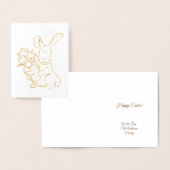 Niedlich Osterhasen mit Blume Pot Foil Card Folienkarte (Anzeige)