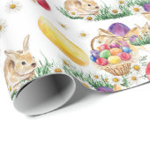 Niedlich Osterhasen und Körbe Party gefliest Geschenkpapier (Rolleneckpunkt)