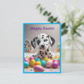 Niedlich Osterkarte Dalmatiner Postkarte (Stehend Vorderseite)