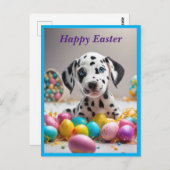 Niedlich Osterkarte Dalmatiner Postkarte (Vorne/Hinten)