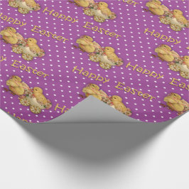 Niedlich Osterküken Lila Ostern Geschenkpapier