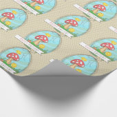 Niedlich Osterküken mit Pilz Happy Oaster Geschenkpapier (Ecke)