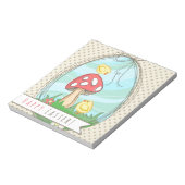 Niedlich Osterküken mit Pilz Happy Oaster Notizblock (Rotiert)