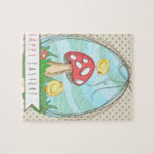 Niedlich Osterküken mit Pilz Happy Oaster Puzzle (Horizontal)