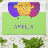 Niedlich Osterküken und Eierspeisen Frohe Ostern Geschirrtuch (Gefaltet)