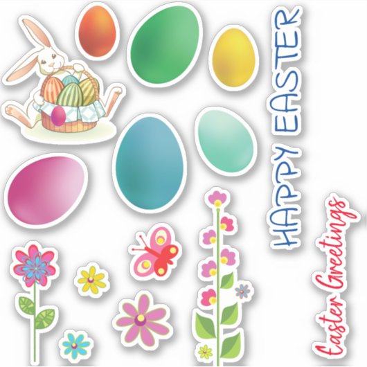 Niedlich Ostern Aufkleber (Vorderseite)