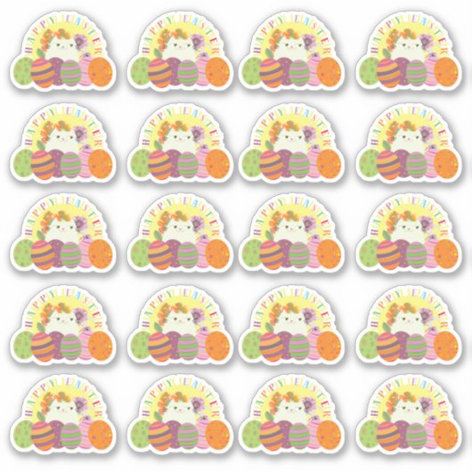 Niedlich Ostern Aufkleber (Vorderseite)