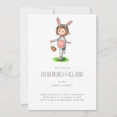 Niedlich Ostern Brunch Ei Hunt Girl Einladung (Vorderseite)
