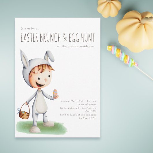 Niedlich Ostern Brunch Ei Hunt Kid Bunny Einladung