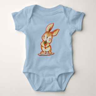 Niedlich Ostern Bunny Baby Unisex Blue Bodysuit Strampler