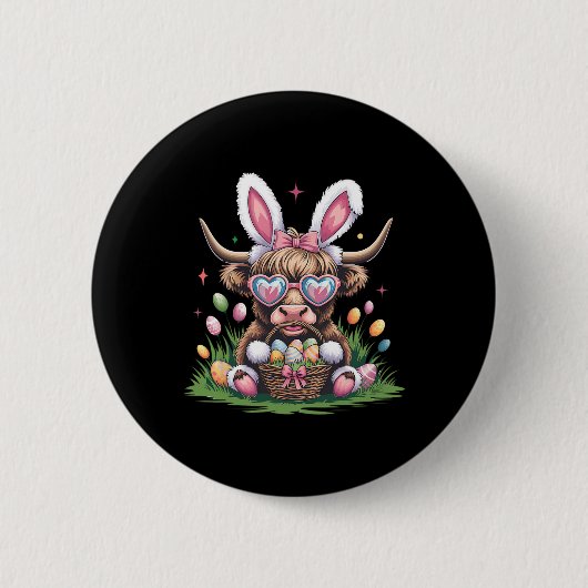 Niedlich Ostern Bunny Cow Design Cow Lover Funny Button (Vorderseite)