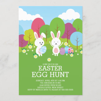 Niedlich Ostern Bunny Egg Hunt Ostern Party Einlad Einladung