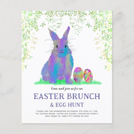 Niedlich Ostern Bunny Egg Hunt und Brunch Lila (Vorderseite)