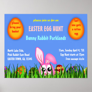 Niedlich Ostern Bunny & Eggs in Grass Egg Hunt Pos Poster
