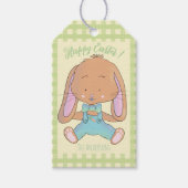 Niedlich Ostern Bunny Green Gingham-Muster - Gesch Geschenkanhänger (Vorderseite)