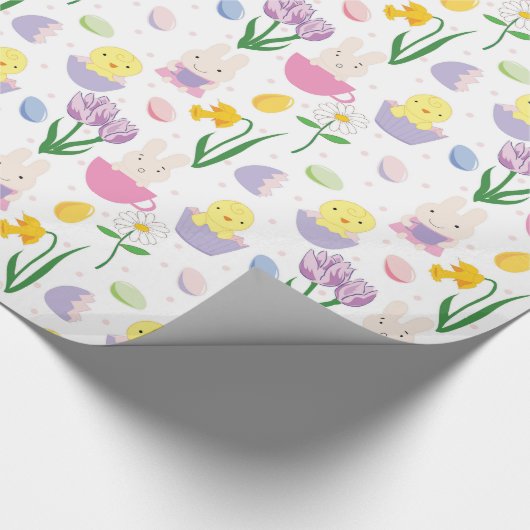 Niedlich Ostern Bunny Holiday gekacheltes Party Pa Geschenkpapier (Ecke)