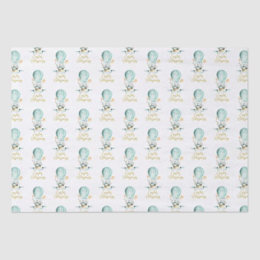 Niedlich Ostern Bunny Hot Balloon Ostersegnung Seidenpapier (Vorderseite)