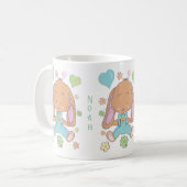 Niedlich Ostern Bunny Kid Kakao Tasse mit Namen (Vorderseite Links)