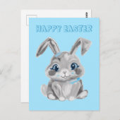 Niedlich Ostern Bunny Kindergarten Lehrer Blue Boy Postkarte (Vorne/Hinten)