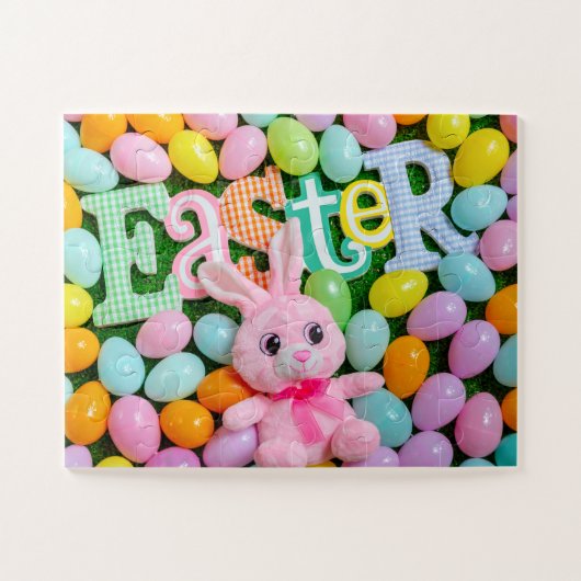 Niedlich Ostern Bunny Ostereier Farbenfrohe Kinder Puzzle (Horizontal)