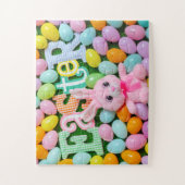 Niedlich Ostern Bunny Ostereier Farbenfrohe Kinder Puzzle (Vertikal)
