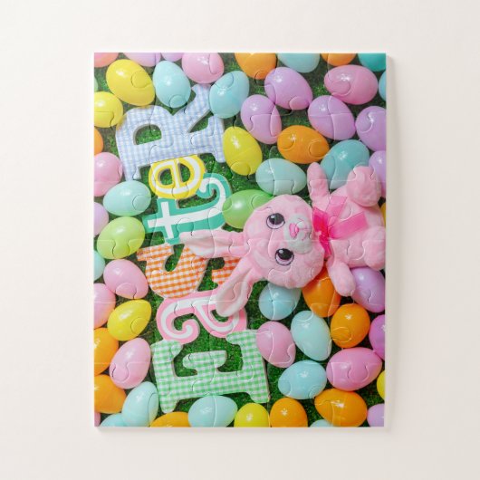 Niedlich Ostern Bunny Ostereier Farbenfrohe Kinder Puzzle (Vertikal)