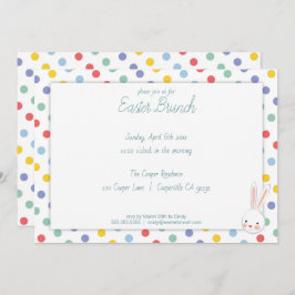 Niedlich Ostern Bunny Polka Dot Brunch Einladung