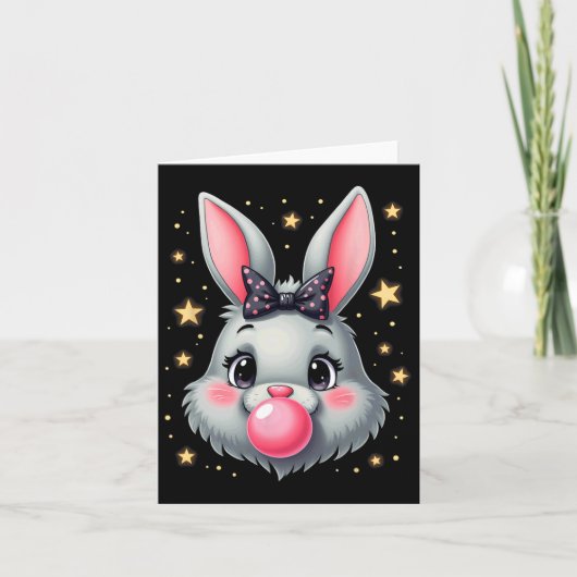 Niedlich Ostern Bunny Rabbit Bubble Gum 2 Karte (Vorderseite)