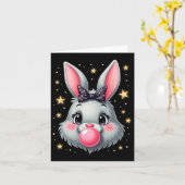 Niedlich Ostern Bunny Rabbit Bubble Gum 2 Karte (Gelbe Blume)