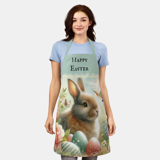 Niedlich Ostern Bunny Rabbit Vintage Schürze (Getragen)